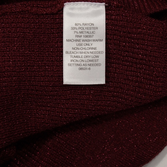 Liz Claiborne Women's Crew‎ Neck Long Sleeve Pullover Sweater Burgundy Size M - Picture 8 of 8